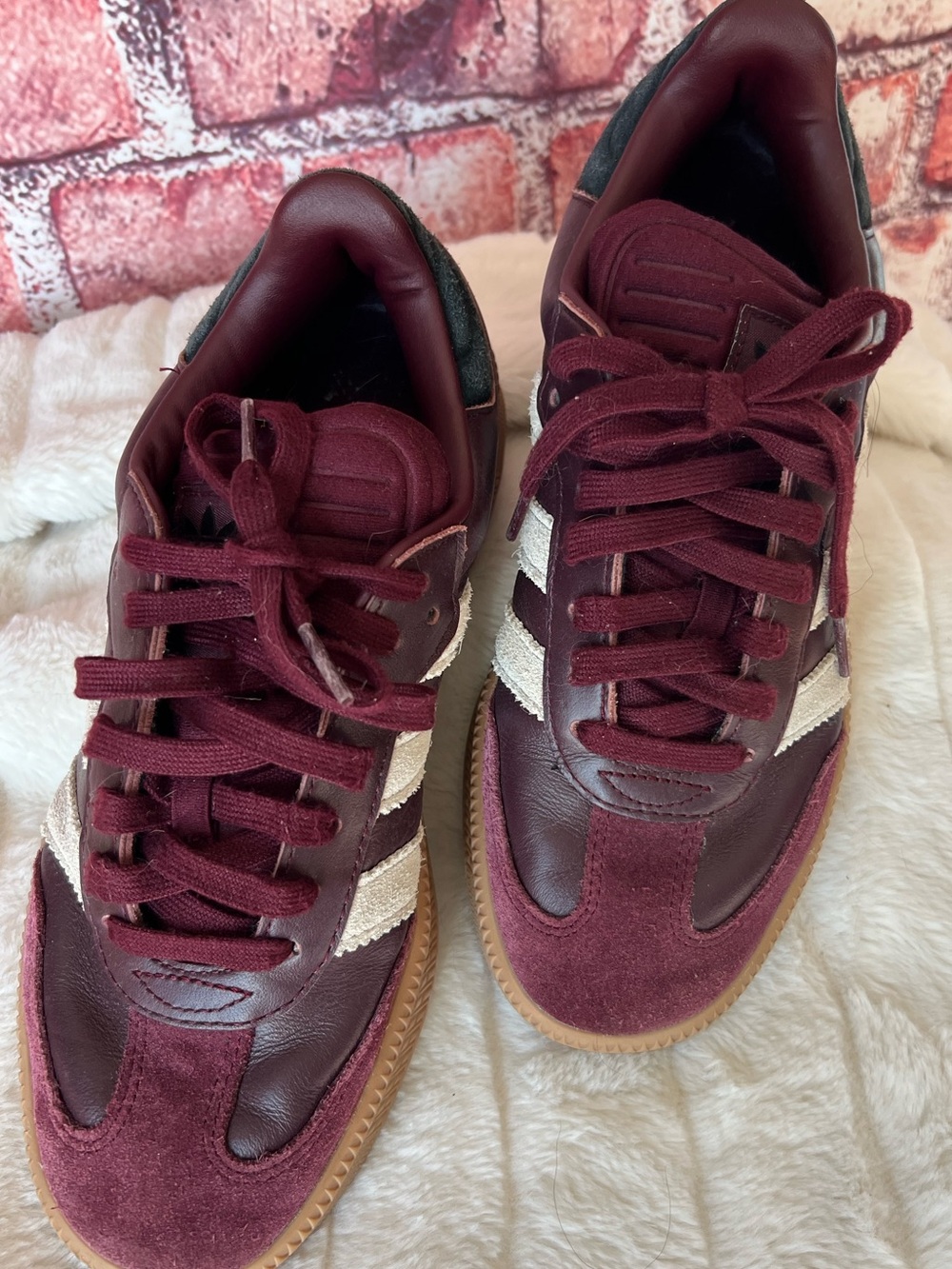 adidas Samba XLG Maroon Wonder Beige Gum Platform Sneakers Men 8 / Women 9 - Picture 4 of 10